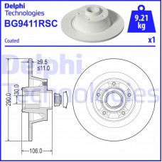 BG9411RSC DELPHI Гальмівний диск