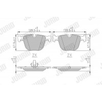 571991J JURID Комплект гальмівних колодок дисковий гальм