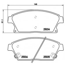 P 59 077 BREMBO Комплект гальмівних колодок дисковий гальм