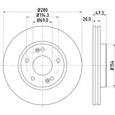 8DD 355 120-141 HELLA PAGID Гальмівний диск