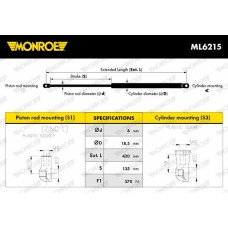 ML6215 MONROE Газова пружина капот