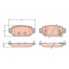 GDB2172 TRW Комплект гальмівних колодок дисковий гальм