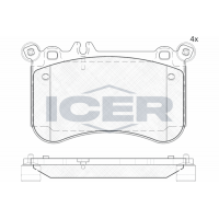 182042 ICER Комплект гальмівних колодок дисковий гальм