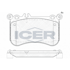 182042 ICER Комплект гальмівних колодок дисковий гальм