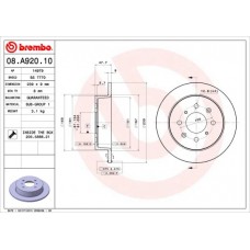 08.A920.10 BREMBO Гальмівний диск