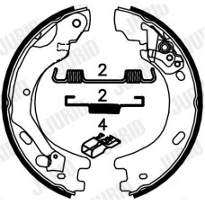 362634J JURID Комплект гальмівних колодок, стояночная тормозная система