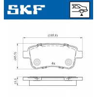 VKBP 90058 SKF Комплект гальмівних колодок дисковий гальм