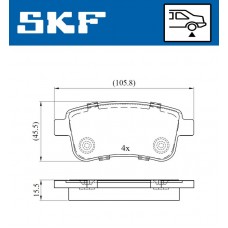 VKBP 90058 SKF Комплект гальмівних колодок дисковий гальм