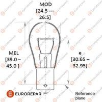 1616431280 EUROREPAR Лампа розжарювання, Ліхтар показника повороту