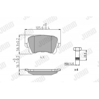 573667J JURID Комплект гальмівних колодок дисковий гальм