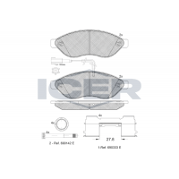 141803-203 ICER Комплект гальмівних колодок дисковий гальм