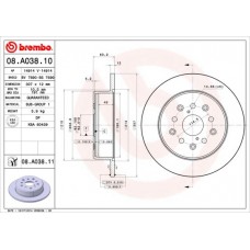 08.A038.11 BREMBO Гальмівний диск