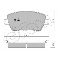 822-485-0 CIFAM Комплект гальмівних колодок дисковий гальм