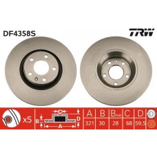DF4358S TRW Гальмівний диск