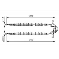 1 987 482 537 BOSCH Тросик, cтояночный тормоз