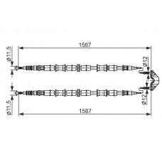 1 987 482 537 BOSCH Тросик, cтояночный тормоз