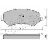 822-524-0 CIFAM Комплект гальмівних колодок дисковий гальм