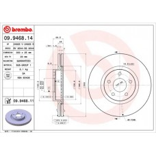 09.9468.11 BREMBO Гальмівний диск