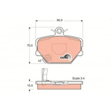 GDB1365 TRW Комплект гальмівних колодок дисковий гальм