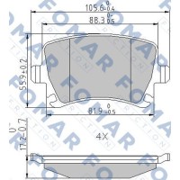 FO 912381 FOMAR Friction Комплект гальмівних колодок дисковий гальм