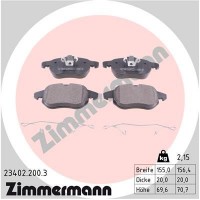 23402.200.3 ZIMMERMANN Комплект гальмівних колодок дисковий гальм