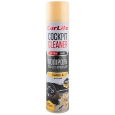 Полироль для пластика CARLIFE Cockpit Cleaner Extra Mat ваниль, 320мл (CF340)