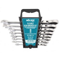 Набор ключей рожково-накидных с трещеткой MOLDER 8-19мм, 8 шт (MT57108) купити в Україні