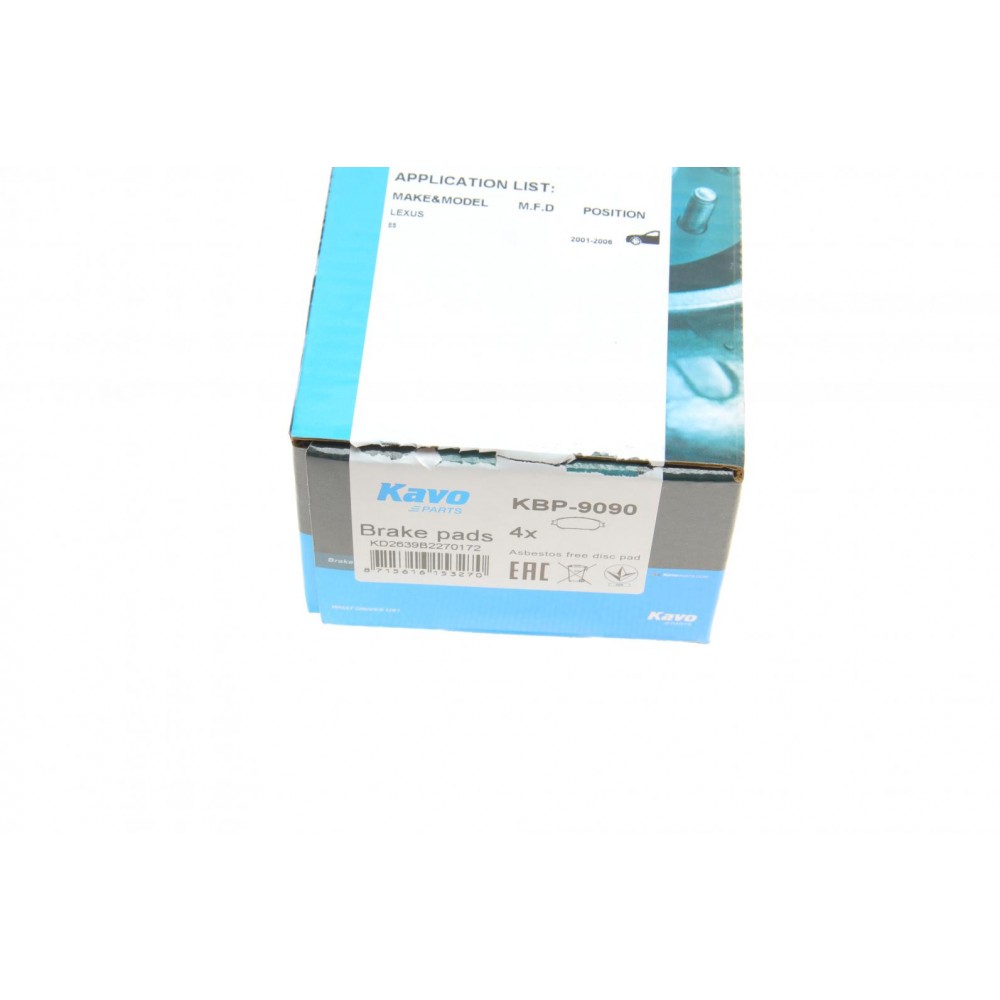 Колодки гальмівні (передні) Toyota Camry/Lexus ES 01-08 (Акебоно)