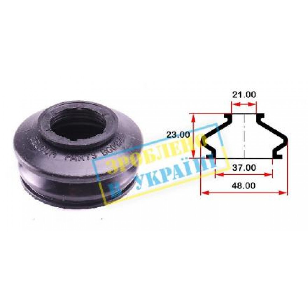 Пильник опори кульової рульового наконечника (універсальний) (37x21x23)