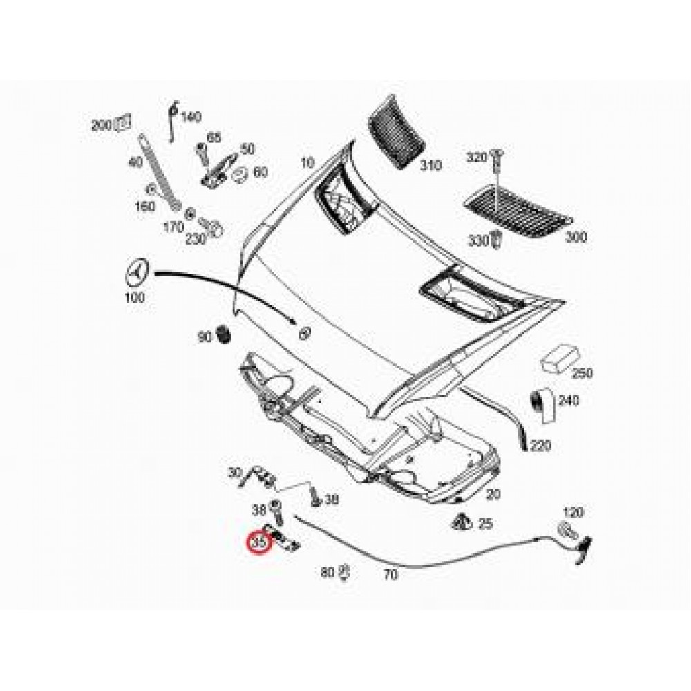 Замок капоту (нижній) MB Sprinter (906)/VW Crafter 06-