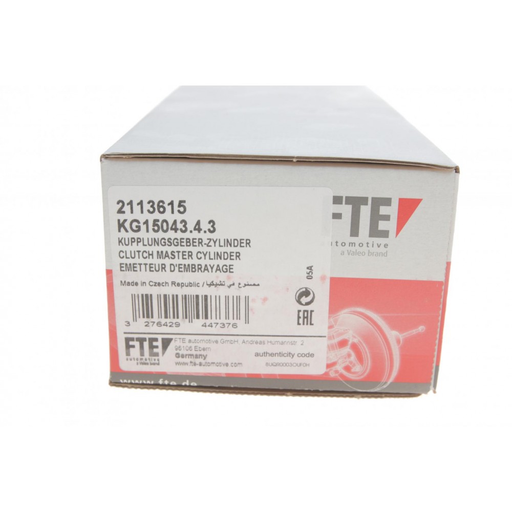 Циліндр зчеплення (головний) Renault Trafic/Opel Vivaro 01- = KG15043.4.3