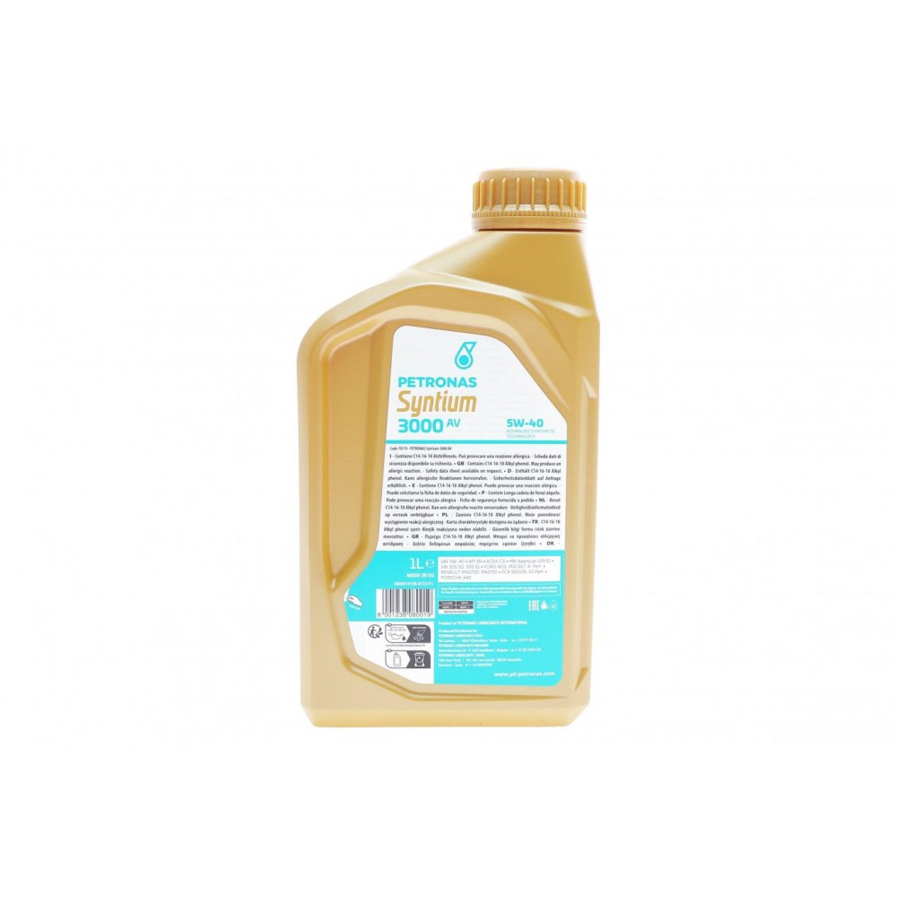 Олива 5W40 SYNTIUM 3000 AV (1L) (VW 505.00/505.01/MB 229.51/RN0700/RN0710)(API SN) (ACEA C3)