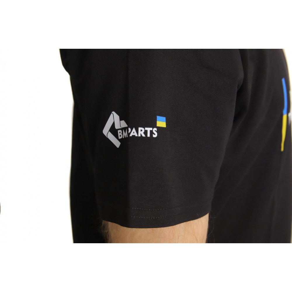 Футболка патріотична BM Parts, чорна, L (100% бавовна)