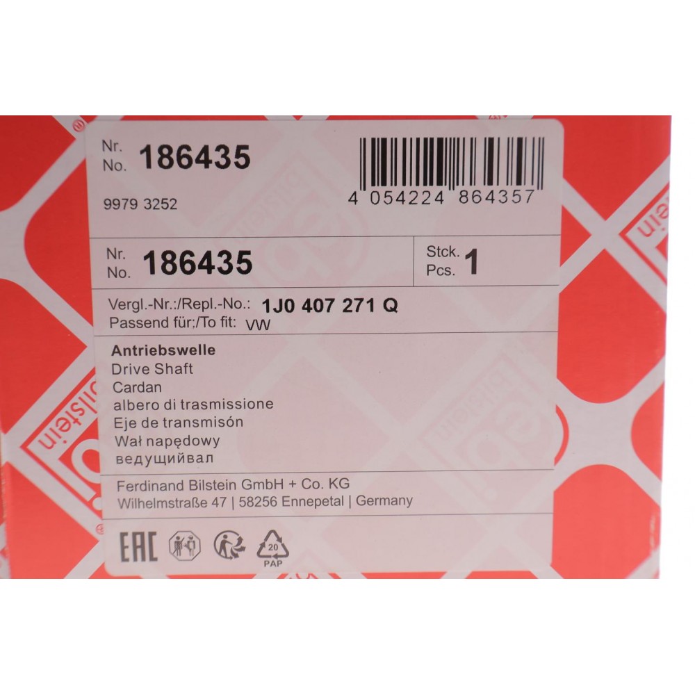 Піввісь (передня) (L) Audi A3 96-03/Skoda Octavia 96-10/VW Golf IV/Bora 97-06 (36z/33z/556mm)
