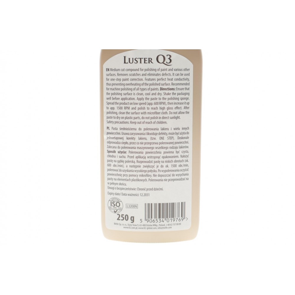Паста для полірування кузова Luster Q3 (250g)