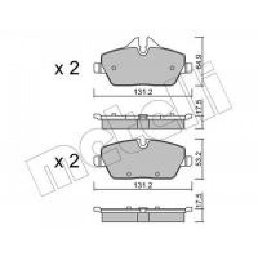 Колодки гальмівні (передні) BMW 1 (E81/E82/E87/E88) 04-13/2 (F45) 14-18