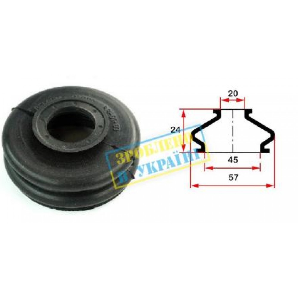 Пильник опори кульової рульового наконечника (універсальний) (20х46x24)