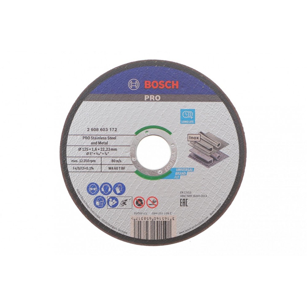 2608603172 BOSCH PRO В/круг for INOX 125х1.6мм
