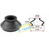 Пильник опори кульової рульового наконечника (універсальний) (18х35x22)