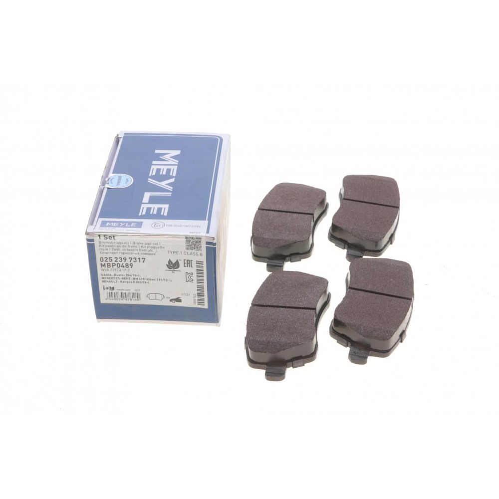 025 239 7317 MEYLE Комплект гальмівних колодок дисковий гальм