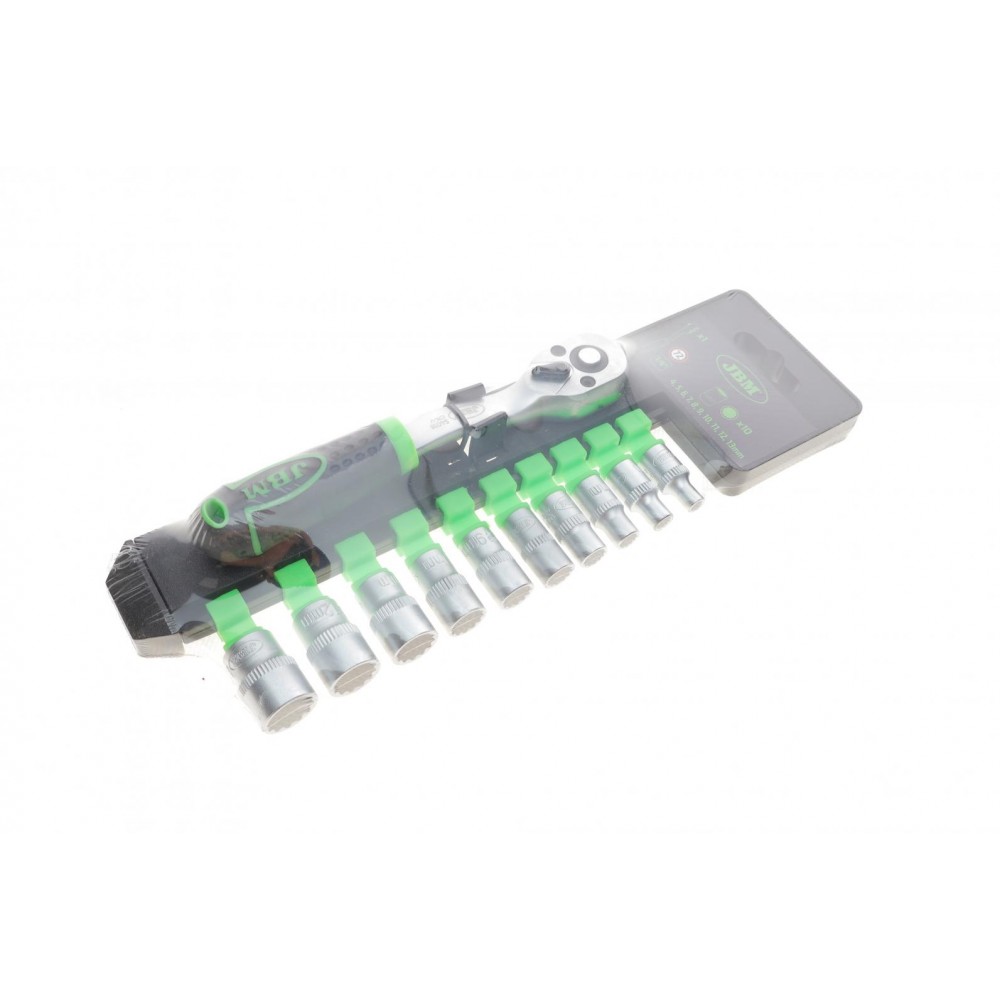 Трещотка 72-зубная JBM 1/4+ насадки 12-гранные (4-13mm) (52951) купити в Україні