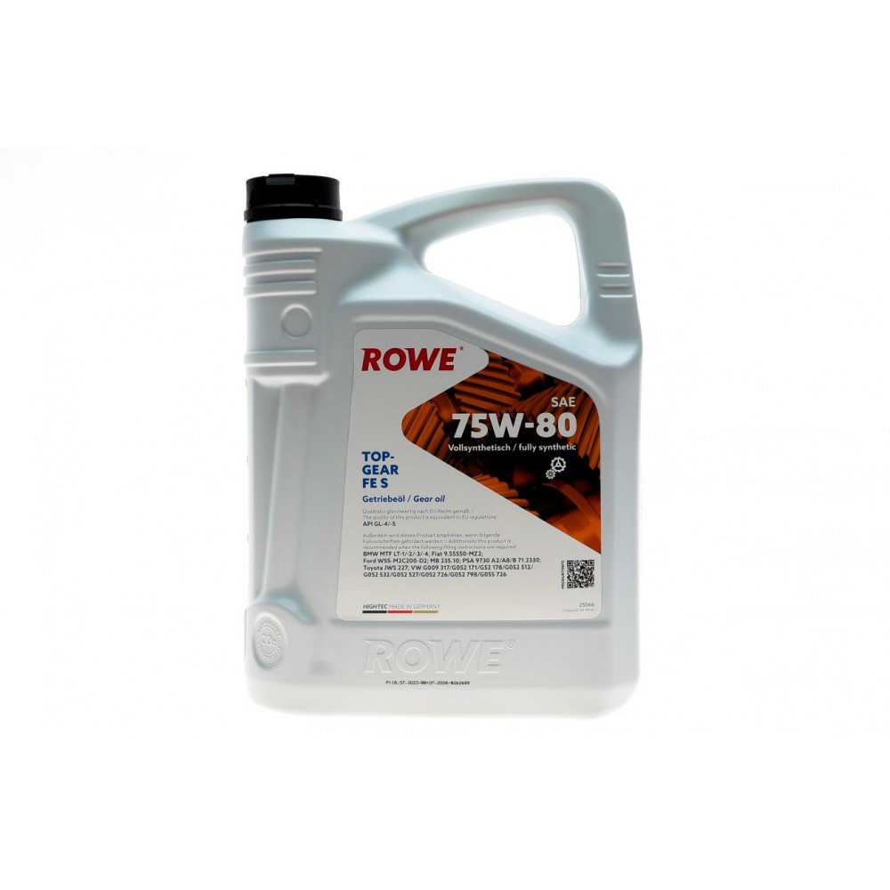 Олива 75W80 HIGHTEC TOPGEAR FE S (5L) (API GL-4/GL-5/9.55550-MZ2/MB 235.10/PSA 9730 A2)