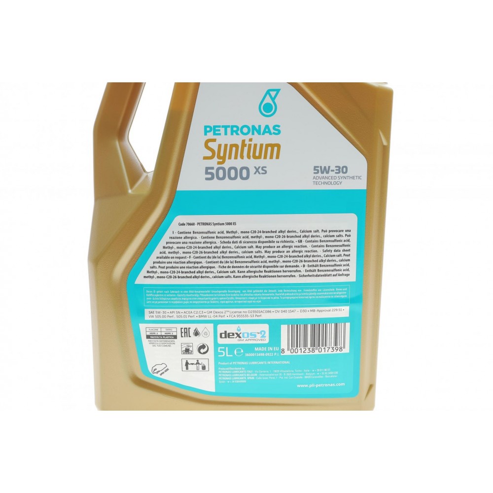 Олива 5W30 SYNTIUM 5000 XS (5L) (GM Dexos 2/MB 229.51/VW 505.00/505.01/LL-04) (ACEA C2/C3) заміна на 70956M12EU/більше не виготовл