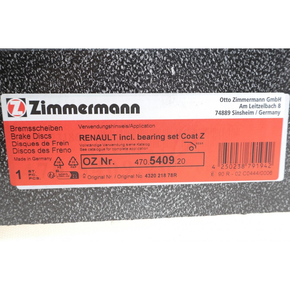 Диск гальмівний (задній) Renault Megane IV/Scenic IV 15- (з покрит.) (повний)