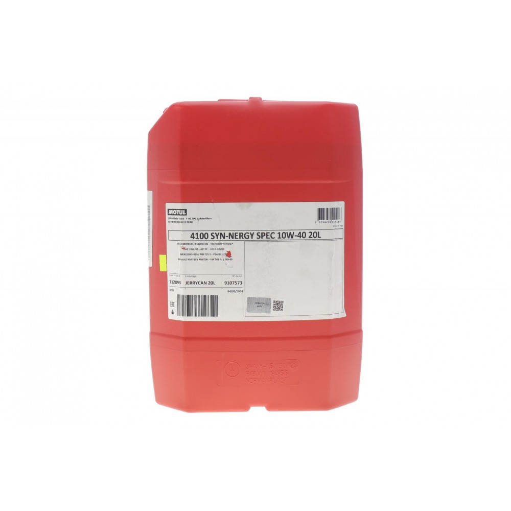Олива 10W40 4100 Syn-nergy Spec (20L) (MB 229.3/RN0710/RN0700/PSA B71 2300/VW 501 01/VW505 00) (112893)