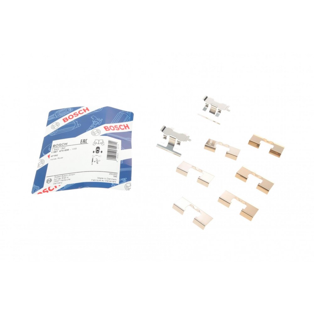 1 987 474 608 BOSCH Комплектуючі колодки дискового гальма