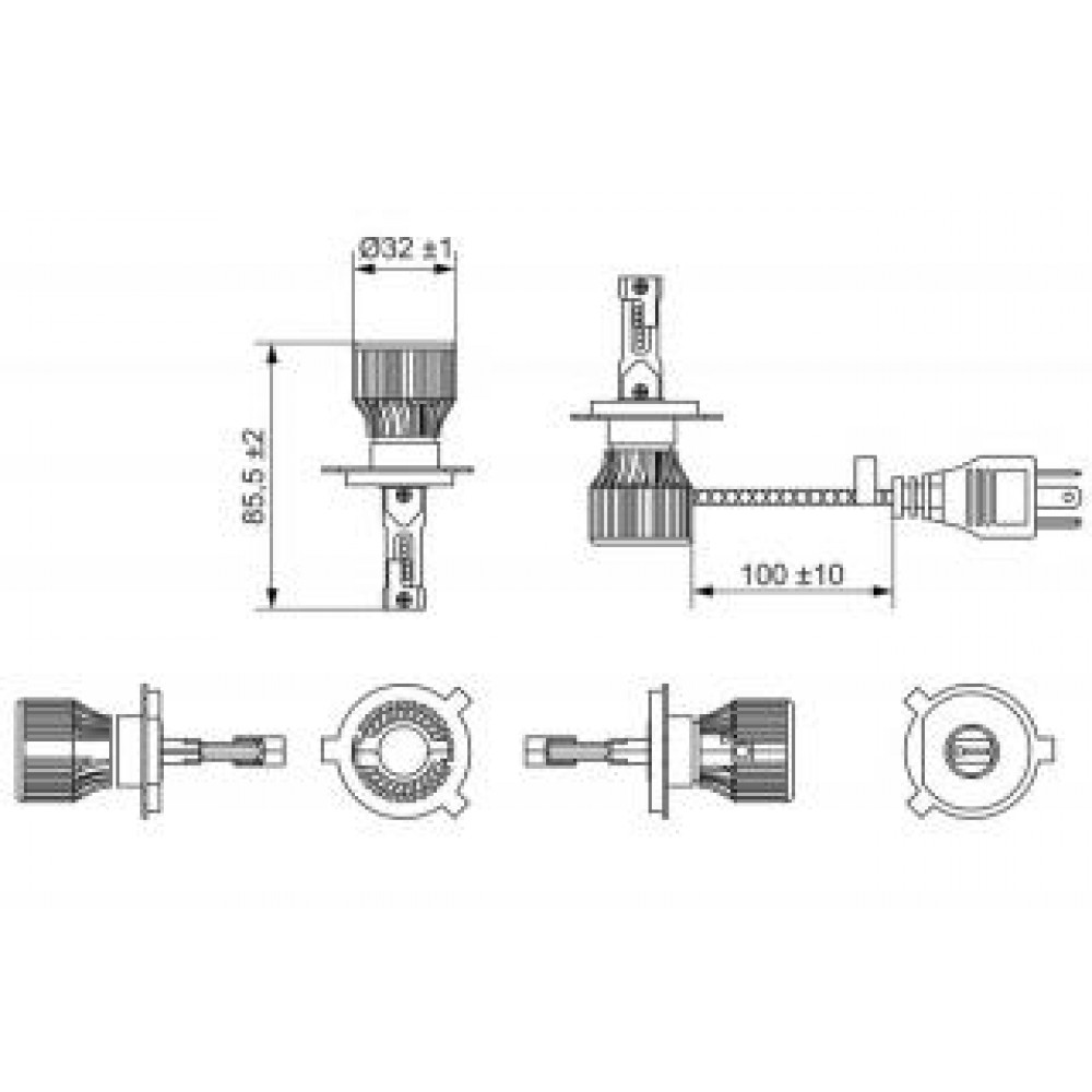 Автолампа H4 12V 24W P43t LED Powerlight TWIN (6000К)