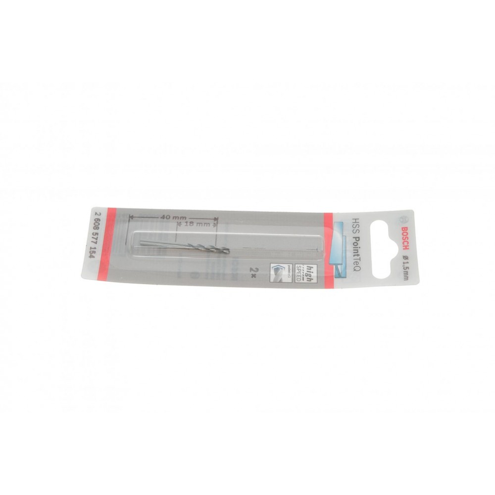 2608577154 Bosch Bosch Сверло по металлу HSS-PointTeQ, 1,5х18х40мм, 2шт