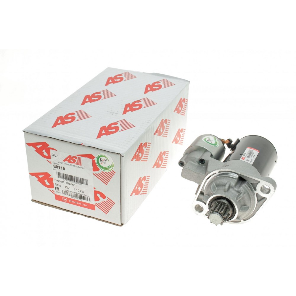 Стартер Audi A3/VW Golf/Sharan/Skoda Octavia/Seat Alhambra/Leon/Toledo 1.8 T-2.0 95-10 (1.1kw)(z=10)