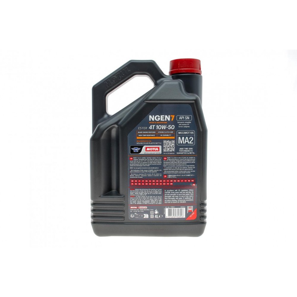 Олива 10W50 NGEN 7 4T (4L) ( API SP/JASO MA2) (111823)